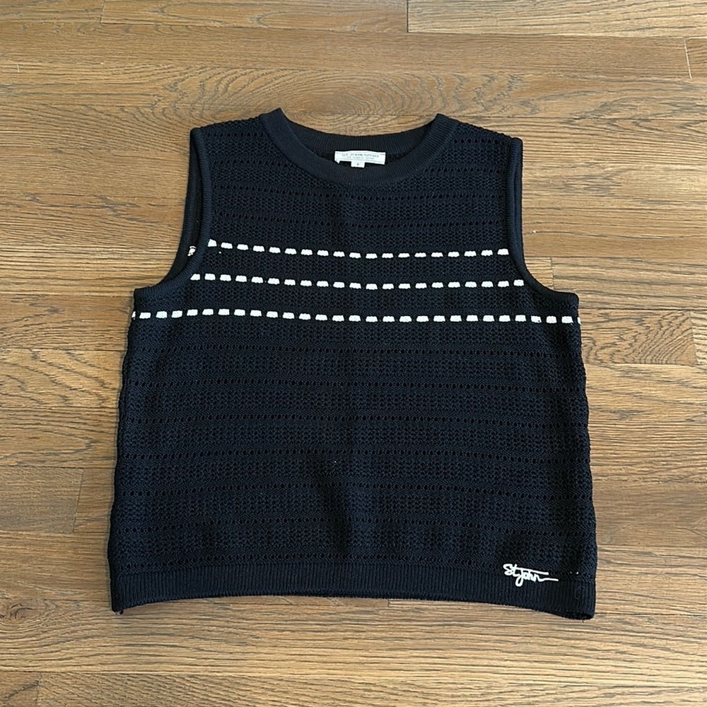 St. John Women’s Navy Sleeveless Sweater - Petite